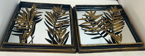 Set gold metal palm leaf - of,
