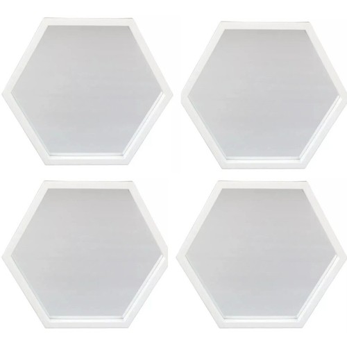 Set white wall hexagon - wall,